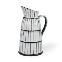 Load image into Gallery viewer, Cylinder Jug Vase With Sculptural Details - Black / White
