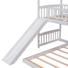 Load image into Gallery viewer, Twin Over Twin Bunk Bed with Slide, House Bed with Slide, White(OLD SKU: LT000214AAK)
