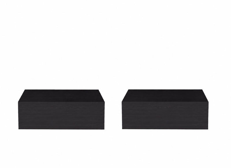 Wood One Drawer Floating Nightstand (Set of 2) - Black
