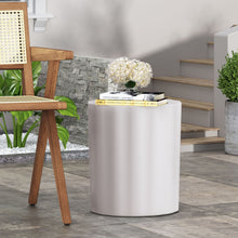 Load image into Gallery viewer, Outdoor End Table With Soft Wave Edge - Antique White
