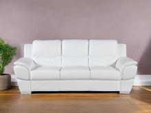 Load image into Gallery viewer, Leather Sofa - White / Silver
