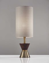 Load image into Gallery viewer, Wood Metal Diabolo Table Lamp - Brass
