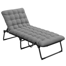 Load image into Gallery viewer, Outsunny - Outdoor Chaise, Adjustable Folding Chaise Lounge With 4-Position Backrest, Magazine Pocket, Removable Head Pillow, Sun Bathing Lounger Chair For Patio, Beach - Gray
