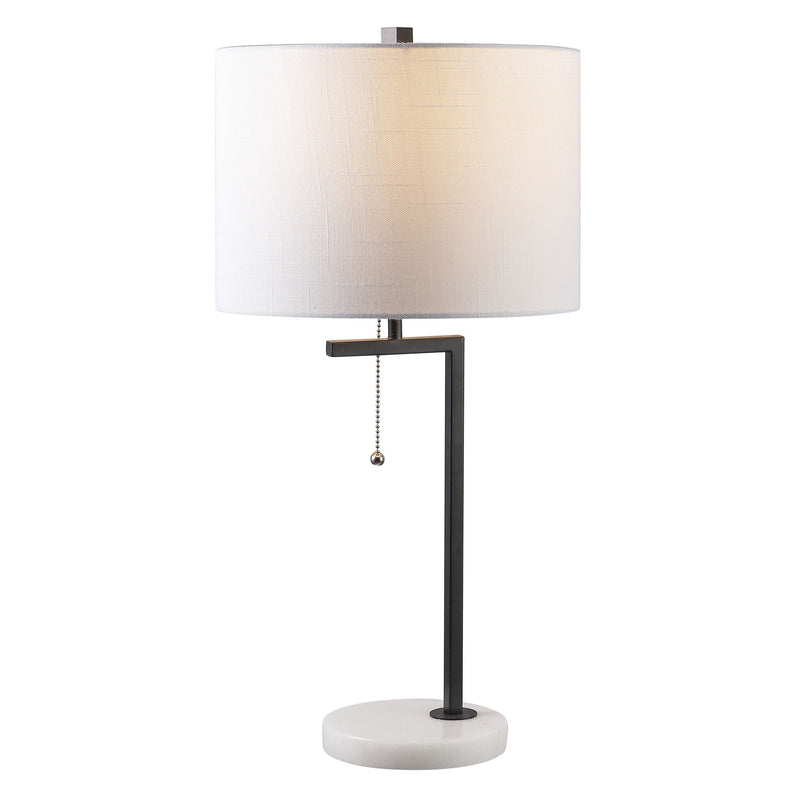 25" Novelty Table Lamp LED With Drum Shade - Black