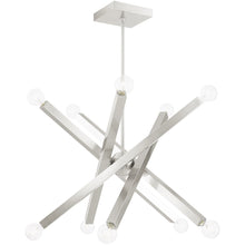 Load image into Gallery viewer, 24" Ten Light Dimmable Chandelier With Shades - Nickel
