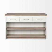 Load image into Gallery viewer, Two Tone Wooden Kitchen Island With 3 Drawers - Brown / White
