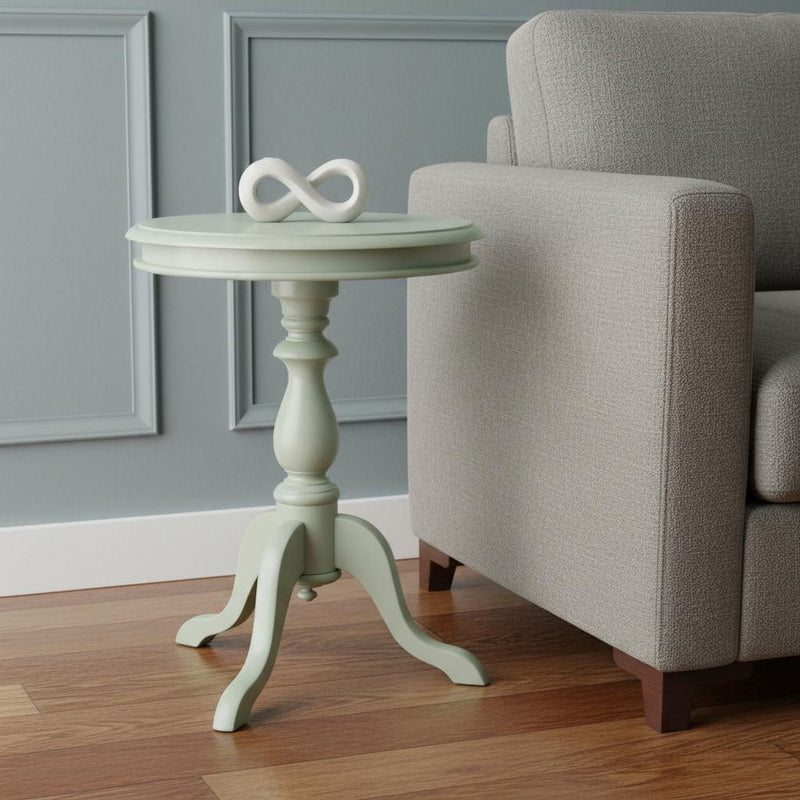 Manufactured Wood Round End Table - Antique Ivory