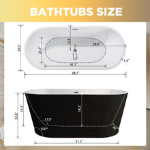Load image into Gallery viewer, Glossy Freestanding Bathtub With Toe Tap Drain

