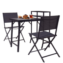 Load image into Gallery viewer, 3PCS Patio Bistro Set, Patio Set of Foldable Patio Table and Chairs,Outdoor Patio Furniture Sets,Black
