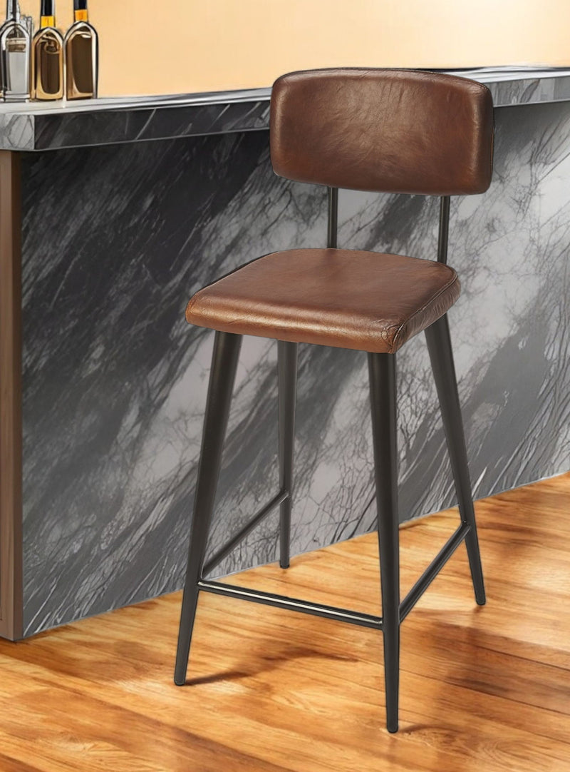 39" Iron Bar Chair - Brown / Black