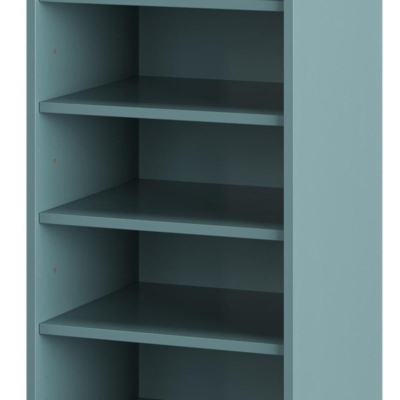 Ten Pair Solid Woodshoe Storage Cabinet (752047) - Aqua