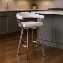 Load image into Gallery viewer, Swivel Low Back Counter Height Bar Chair - White
