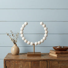 Load image into Gallery viewer, Abstract Beaded Tabletop Sculpture (392493) - White / Gold

