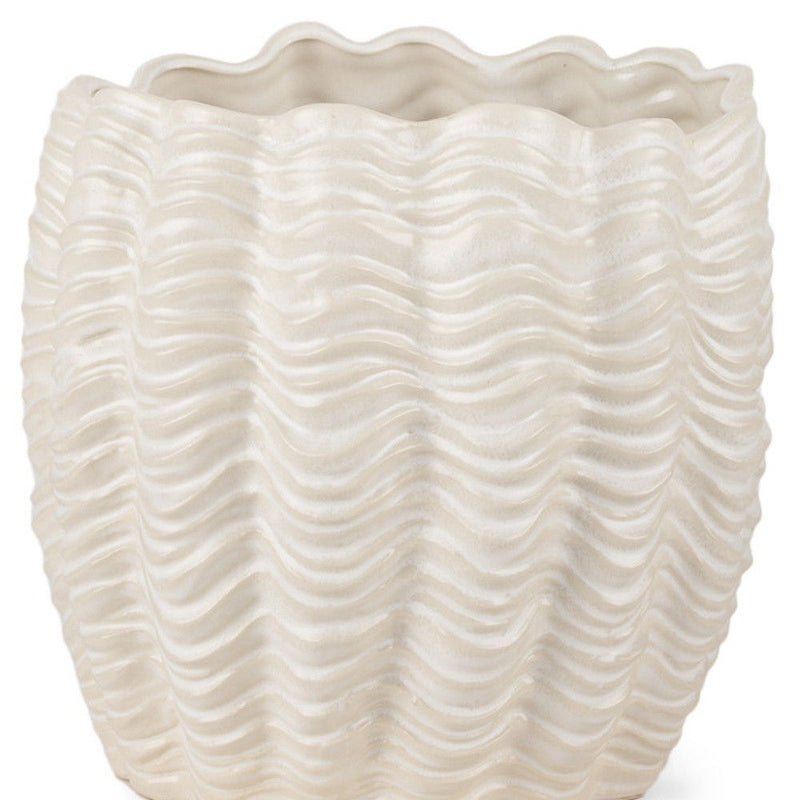 Sculptural Waves Table Vase - Cream