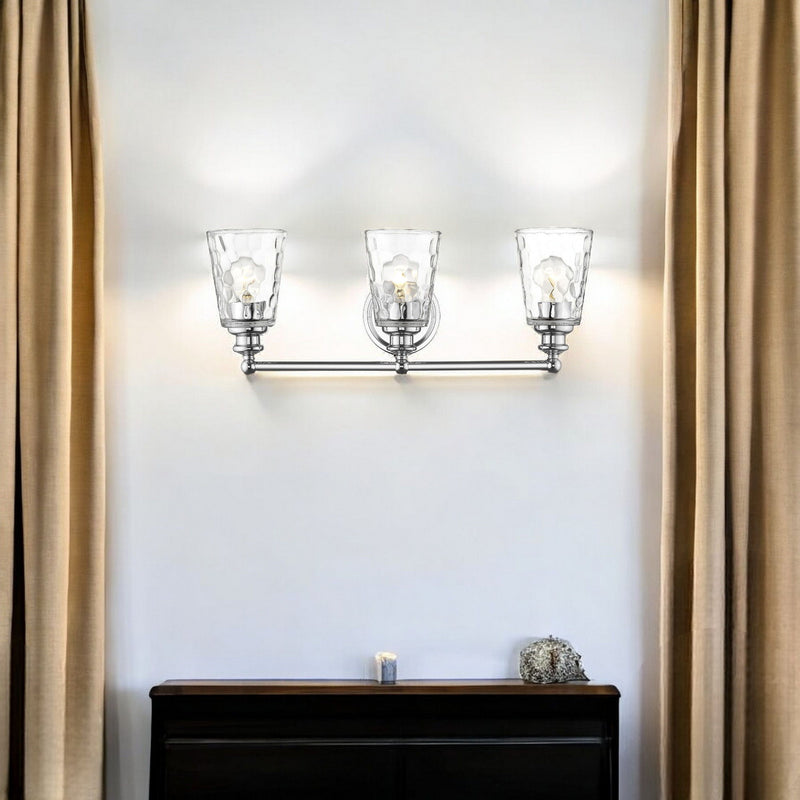 Mae 3-Light Chrome Vanity - Silver