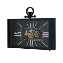Load image into Gallery viewer, Analog Vintage Style Crackle Wall Clock (485987) - Black / Gold
