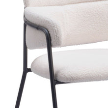 Load image into Gallery viewer, Upholstered Faux Fur Dining Arm Chairs (Set of 2) - Cream / Black
