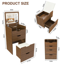 Load image into Gallery viewer, Vanity Desk With Lighted Mirror &amp; Stool

