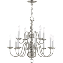 Load image into Gallery viewer, 23" Twelve Light Dimmable Chandelier With Shades - Nickel
