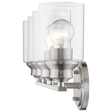 Load image into Gallery viewer, Four Light Wall Light With Clear Glass Shade - Silver
