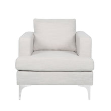 Load image into Gallery viewer, Upholstered Fabric Club Chair With Iron Legs - Beige
