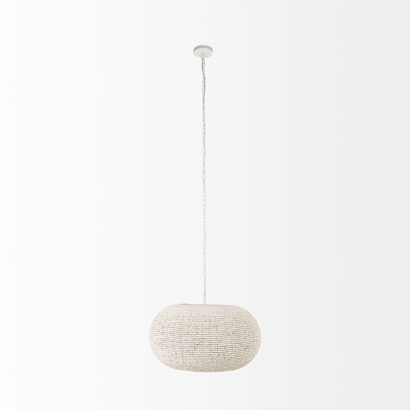 Beaded Hanging Chandelier - Whitewash