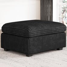 Load image into Gallery viewer, 30" Corduroy Storage Ottoman - Black
