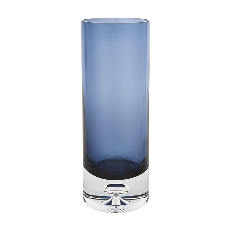 Cylinder Table Vase (390106) - Blue / Clear