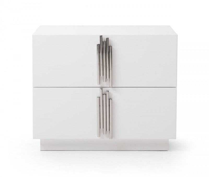 24" x 18" x 19" Two Drawer Nightstand - White