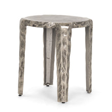 Load image into Gallery viewer, Distressed Aluminum Round End Table (605385) - Silver
