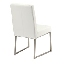 Load image into Gallery viewer, Upholstered Faux Leather Dining Side Chairs (Set of 2) - White / Silver

