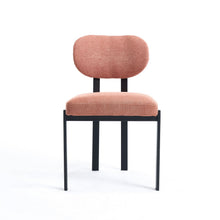 Load image into Gallery viewer, Chenille And Metal Partially Open Back Dining Side Chairs (Set of 2) - Black / Salmon
