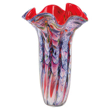 Load image into Gallery viewer, Abstract Wavy Murano Table Vase - Blue / Red / White
