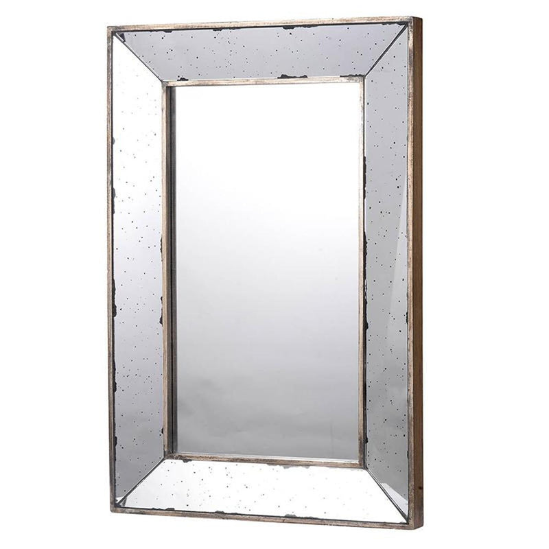 20" Framed Antiqued Accent Mirror - Silver