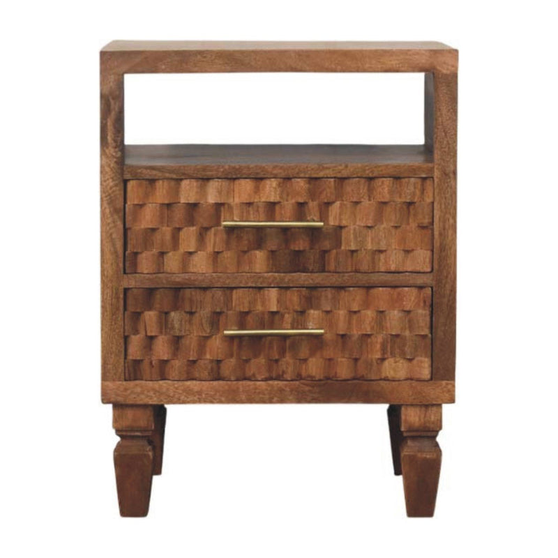 24" Wood 2 Drawer Nightstand - Brown