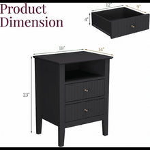 Load image into Gallery viewer, Fluted Nightstand With 2 Drawers
