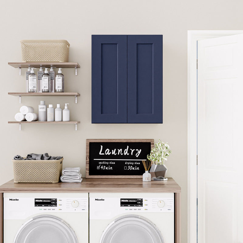Shaker Wall Cabinet With Soft Close Hinges, Adjustable Shelves, Double Door