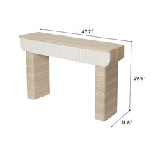 Load image into Gallery viewer, Entryway Table With 2 Hidden Handle Drawers For Entrance - Beige / Yellow
