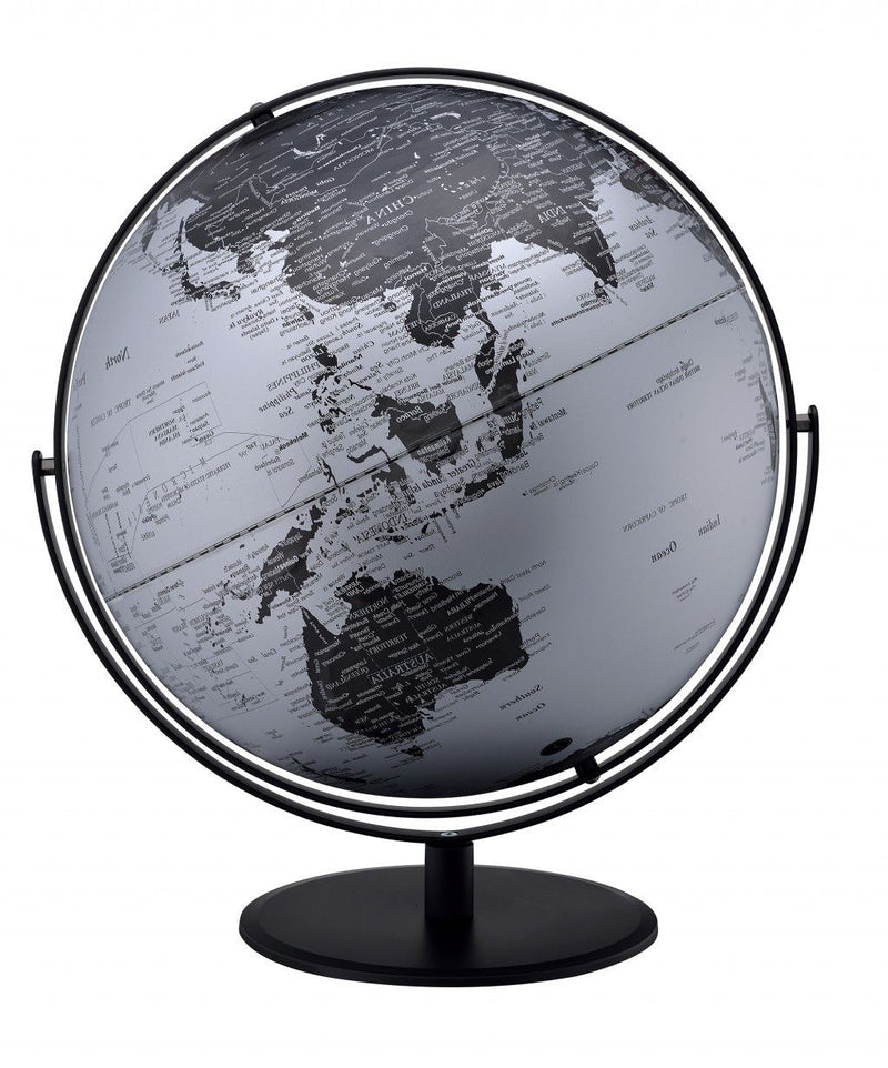 Modern Poly Globe - Black / Silver