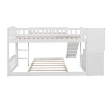 Load image into Gallery viewer, Stairway Twin over Twin Bunk Bed with Two Drawers and Slide, White(OLD SKU :LP000156AAK)
