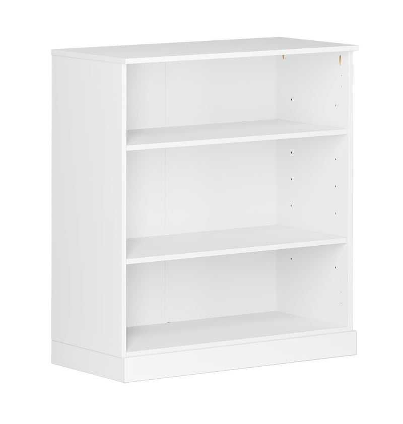 Adjustable Three Tier Library Bookcase - White