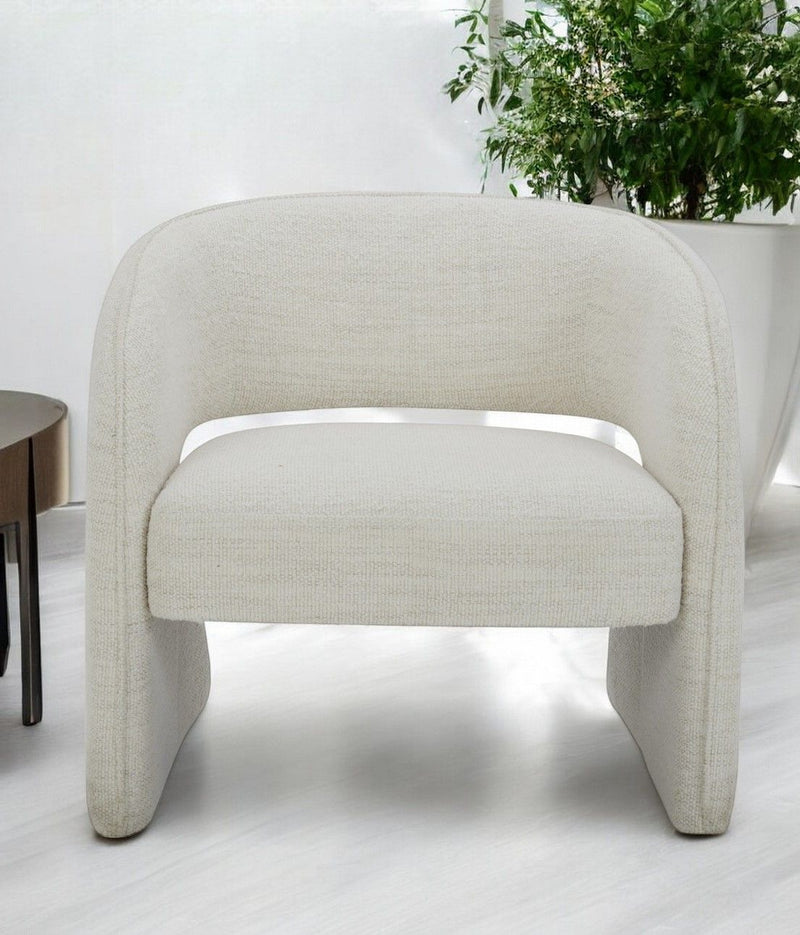 Textural Solid Color Arm Chair - Cream