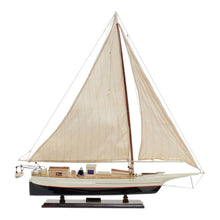 Load image into Gallery viewer, Hand Painted Model Boat Tabletop Sculpture (402001) - Black / White
