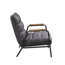 Load image into Gallery viewer, Nignu - Top Grain Leather Matt Iron Accent Chair - Gray
