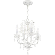 Load image into Gallery viewer, 18" Four Light Dimmable Chandelier With Shades - Antiqued White
