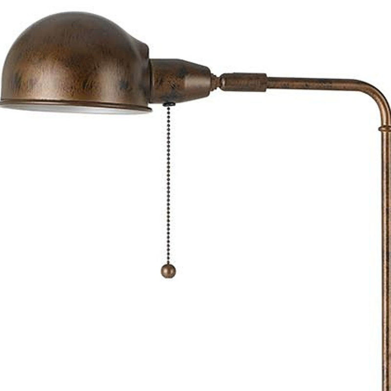 Adjustable Traditional Shaped Floor Lamp With Rust Dome Shade - Rust