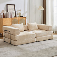 Load image into Gallery viewer, Convertible Floor Sofa Bed With Pillow Back Support Armrest
