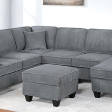 Load image into Gallery viewer, Left Arm Facing Loveseat With USB Port And Storage Sectional Set With Corner Wedge Armless Chair And Cocktail Ottoman - Fog
