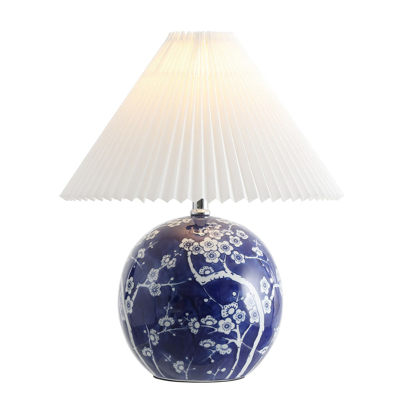 Globe Table Lamp With Cone Shade - Navy Blue