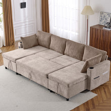 Load image into Gallery viewer, Sectional Sofa Bed With Pull Out Sleeper, USB Ports, Cup Holders
